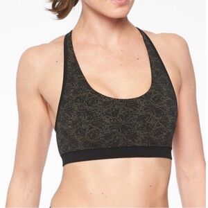 3/$25 🙌🏼 Athleta Natura Black Patterned Racerback Sports Bra Medium